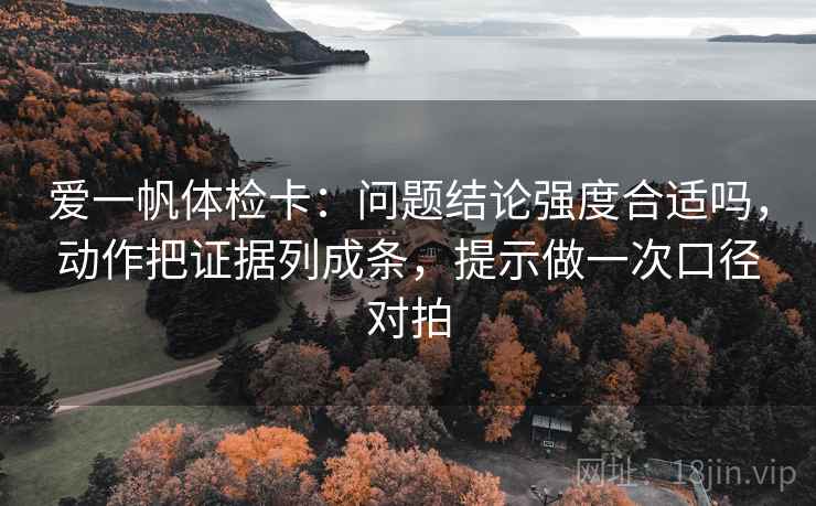 爱一帆体检卡:问题结论强度合适吗,动作把证据列成条,提示做一次口径对拍 爱一帆体检卡:问题结论强度合适吗,动作把证据列成条,提示做一次口径对拍